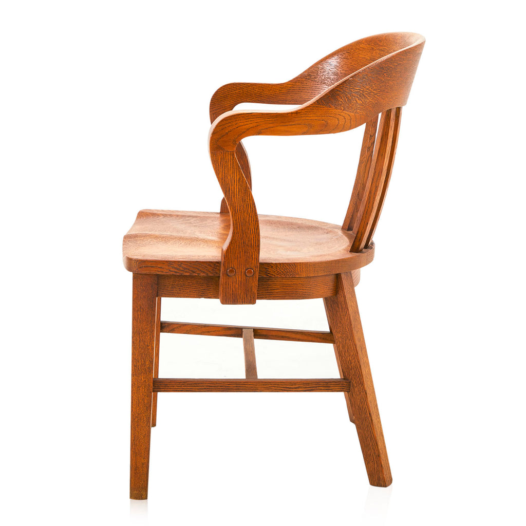 Wood Curved Arm Chair