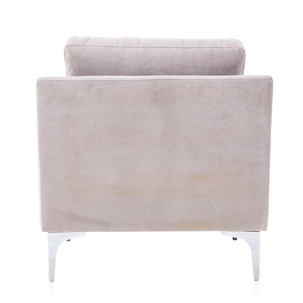 Modern Grey Velvet Arm Chair