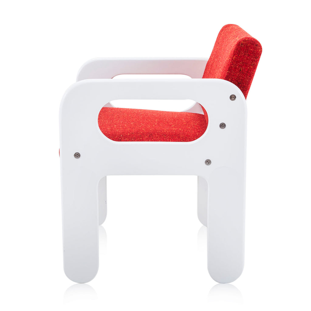 Red & White Mod Dining Arm Chair