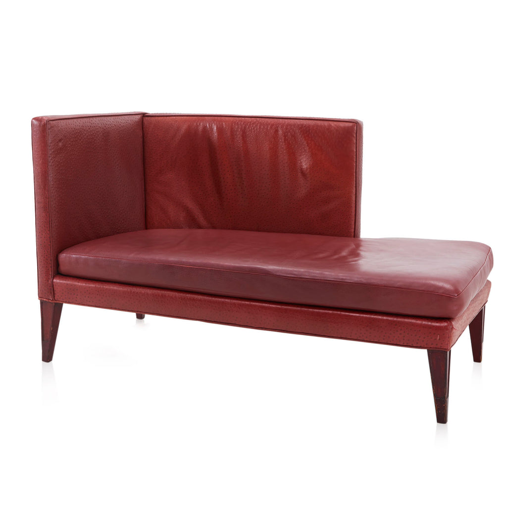 Ostrich Red Leather High Back Daybed