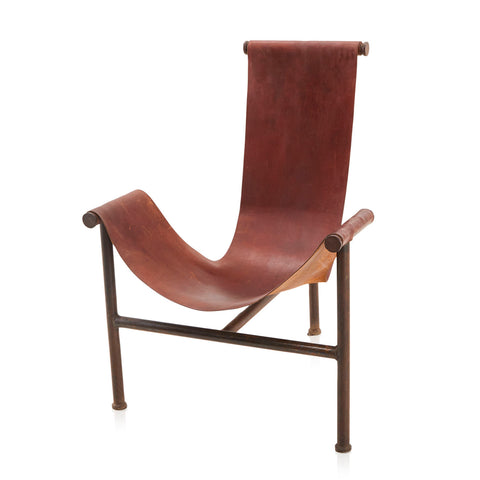 Brown Leather Sling T Chair