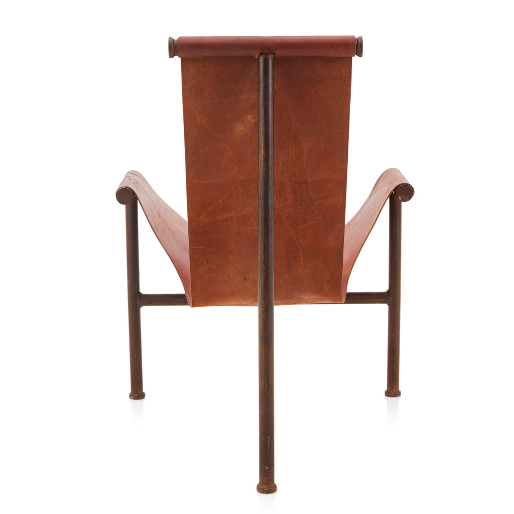 Brown Leather Sling T Chair