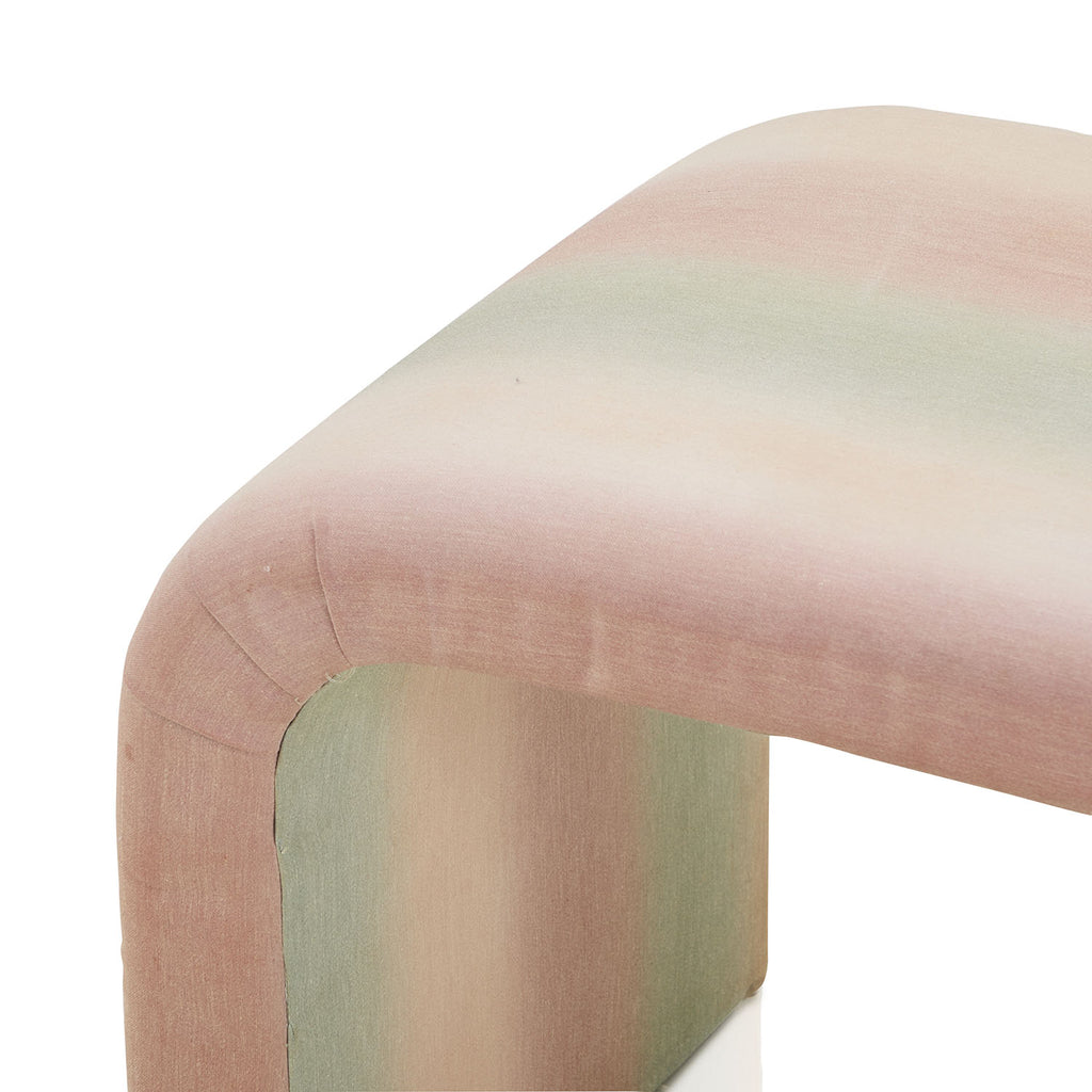Pastel Striped Curved 80s Ottoman