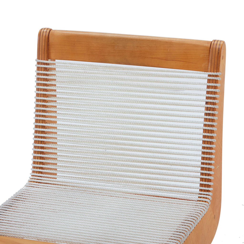 Wood Side Chair with White Rope Seat