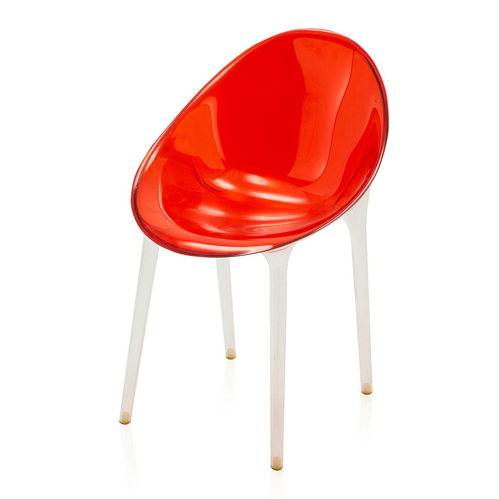 Round Red Lucite Dining Chair