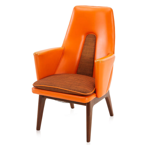 Orange & Brown Retro Vinyl Armchair