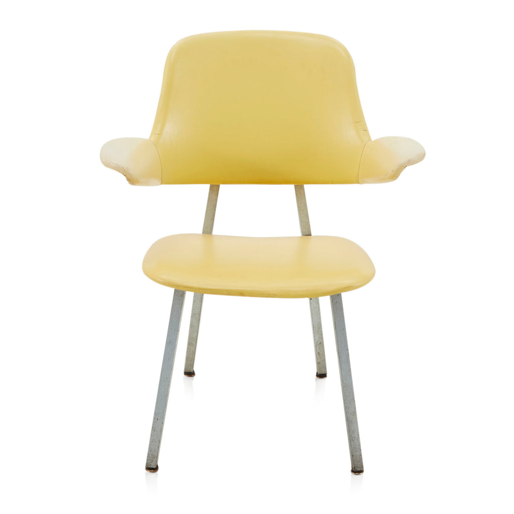 Yellow Leather Floating Back Office Chair