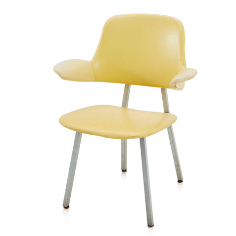 Yellow Leather Floating Back Office Chair