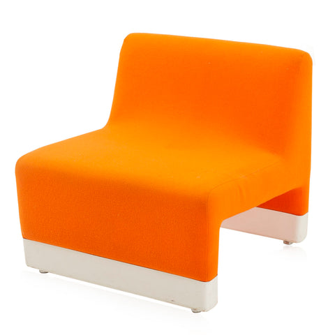 Orange Fabric Mod Lounge Chair