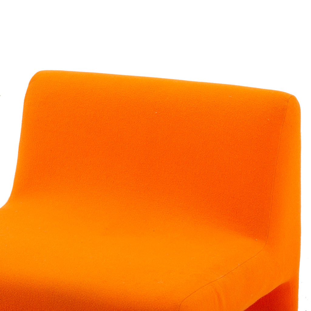 Orange Fabric Mod Lounge Chair