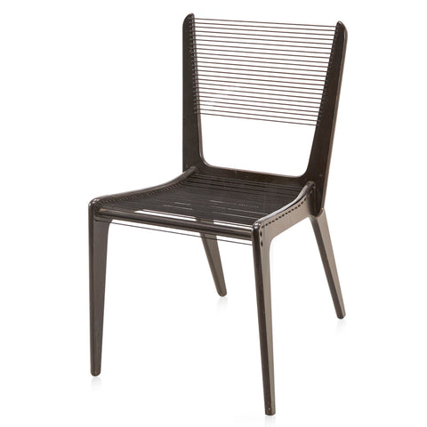 Black Wood Black String Side Chair