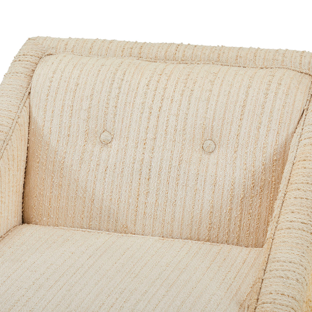 White Cream Angled Mid Century Armchair