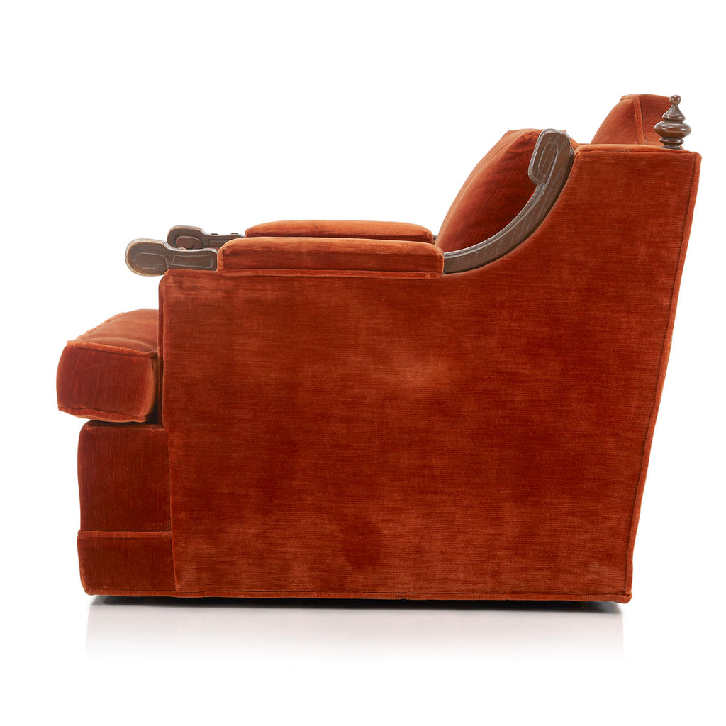 Orange Velvet Vintage Club Chair