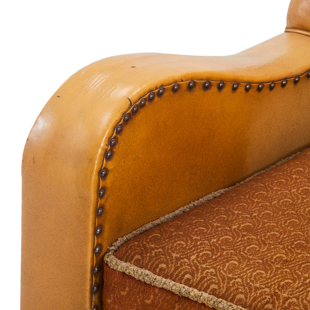 Yellow Mustard Leather Club Arm Chair