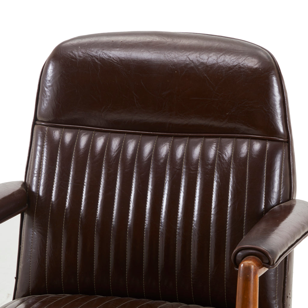 Brown Leather Mid Century Office Armchair