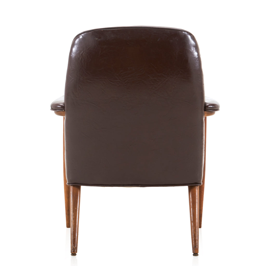 Brown Leather Mid Century Office Armchair