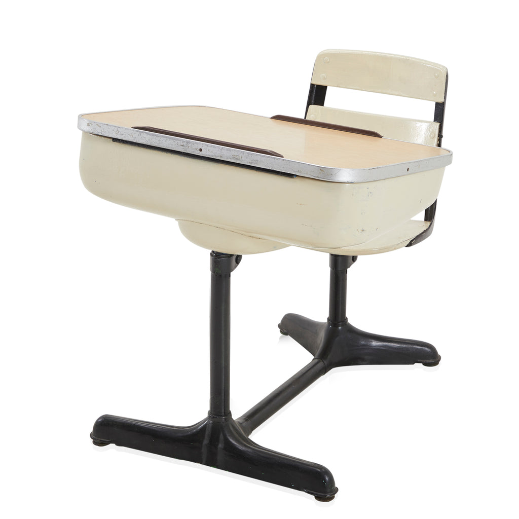 White Classroom Chair and Desk
