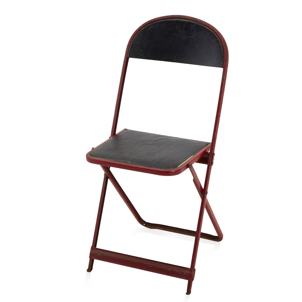 Black & Red Metal Folding Chair