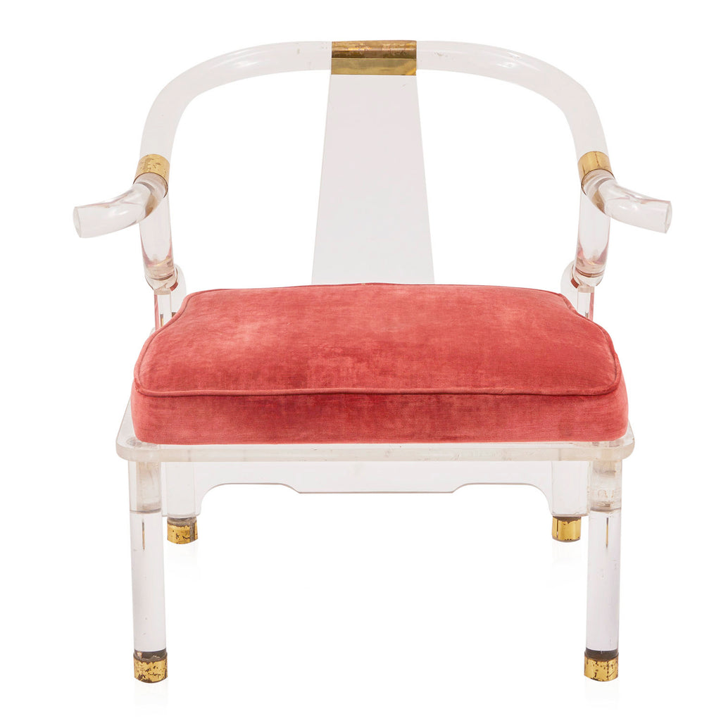 Ornamental Lucite Armchair with Gold Trim