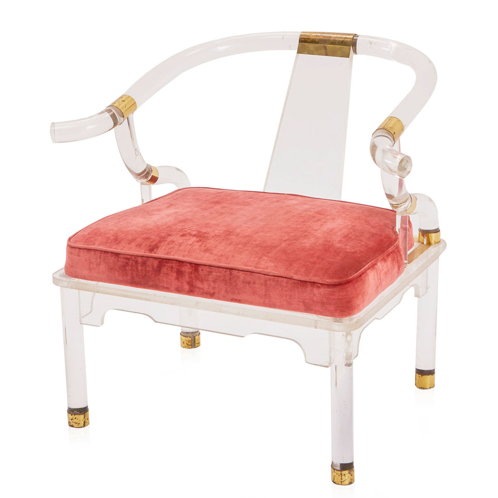 Ornamental Lucite Armchair with Gold Trim