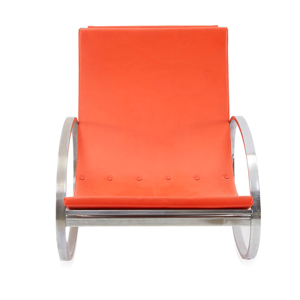 Orange and Chrome Rocker Lounge Chair