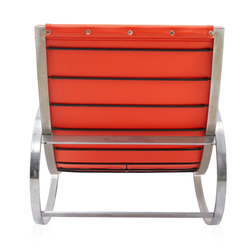 Orange and Chrome Rocker Lounge Chair
