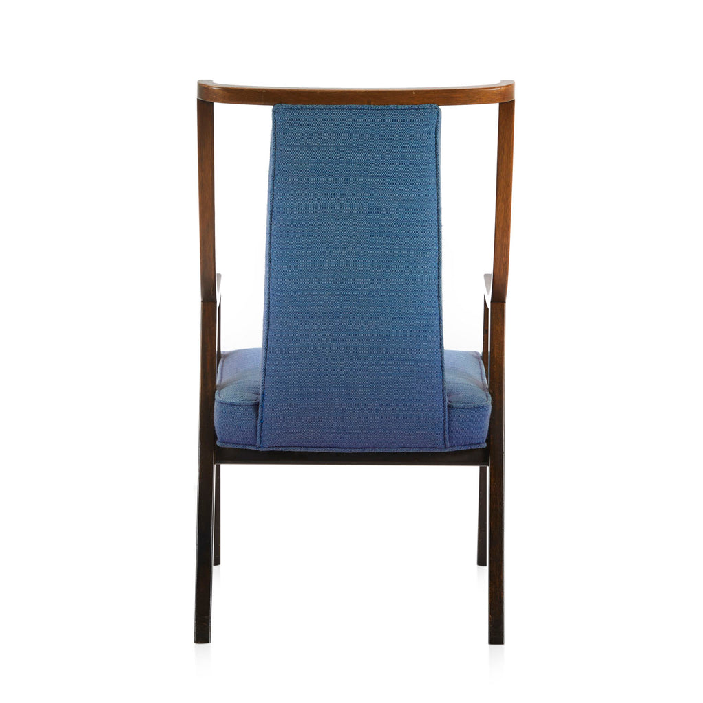 Blue & Wood Curved Armchair