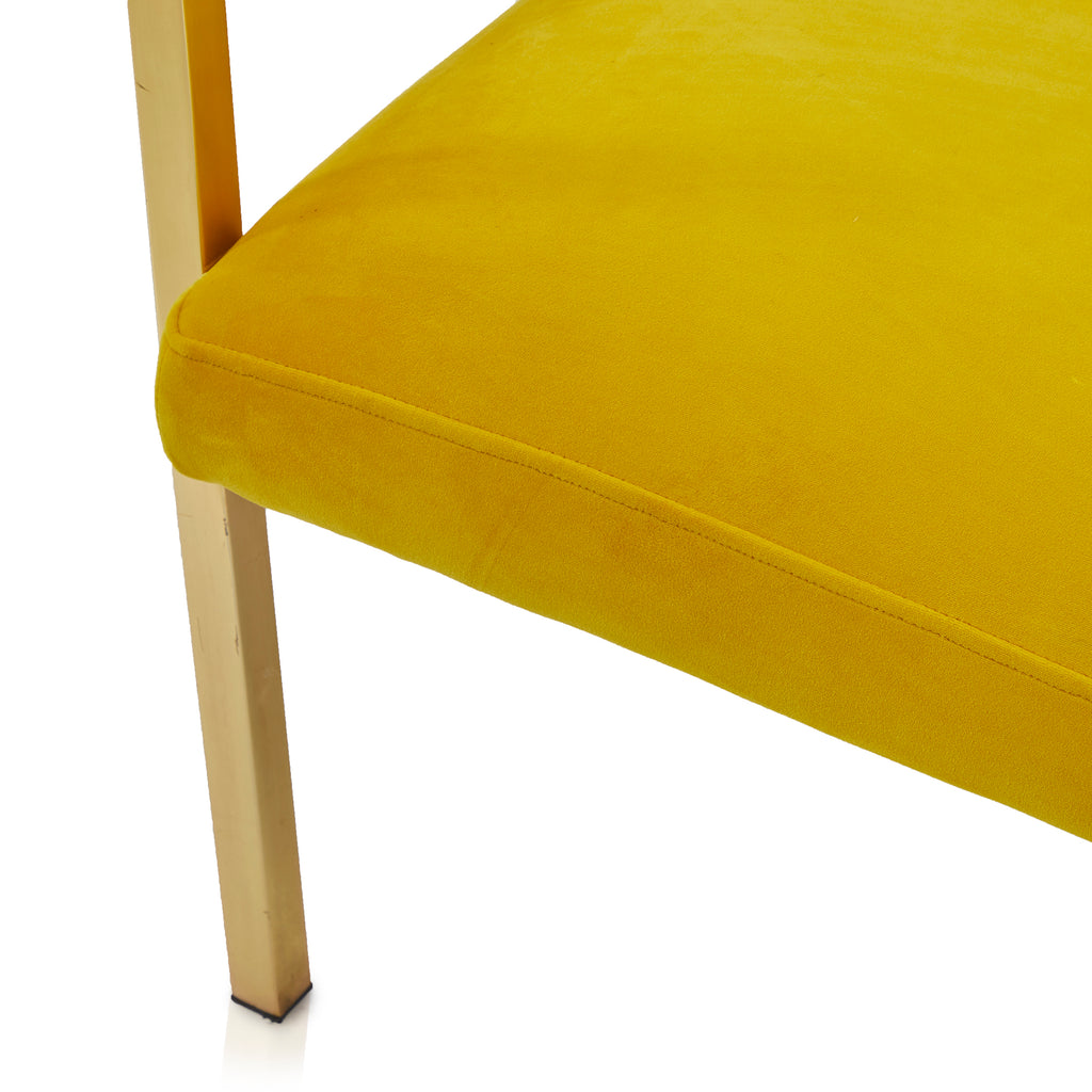 Yellow Velvet & Gold Frame Arm Chair