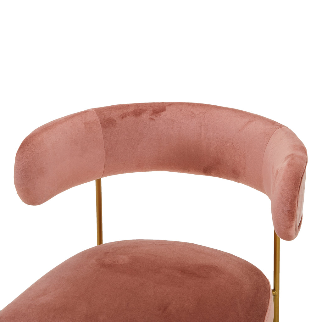 Pink Velvet & Gold Dining Chair