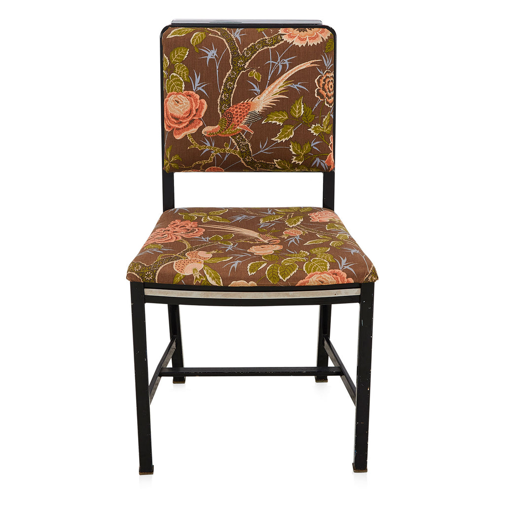 Brown Pheasant & Floral Accent Side Chair