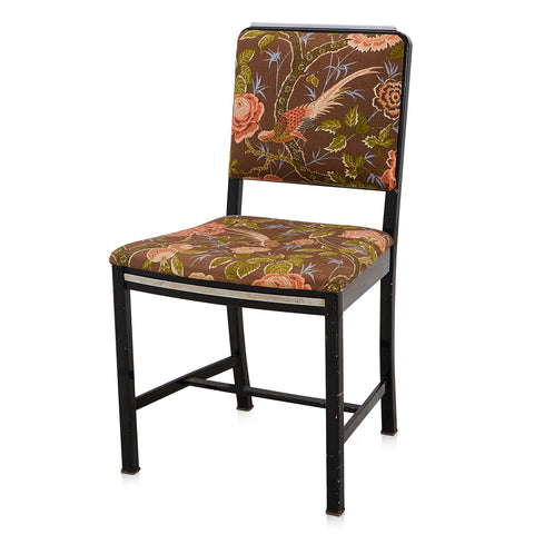 Brown Pheasant & Floral Accent Side Chair