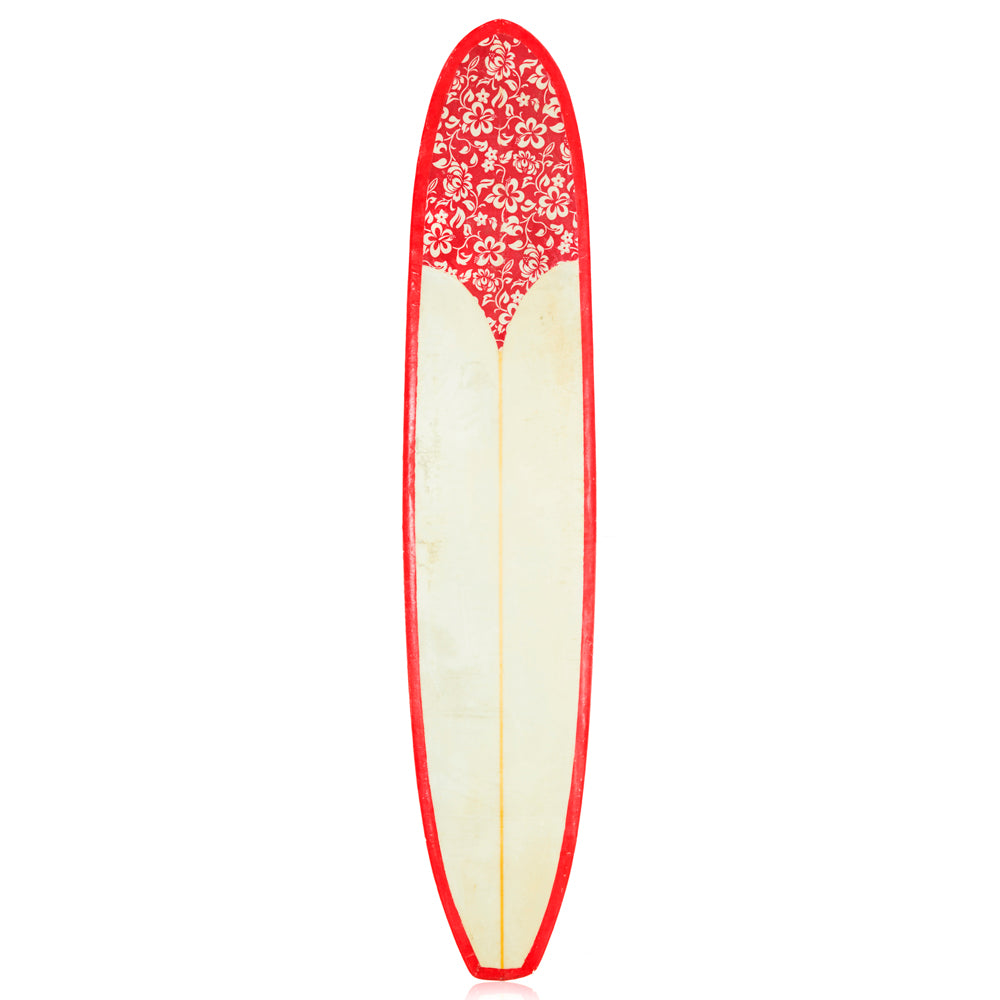 Vintage Red and Cream Surfboard