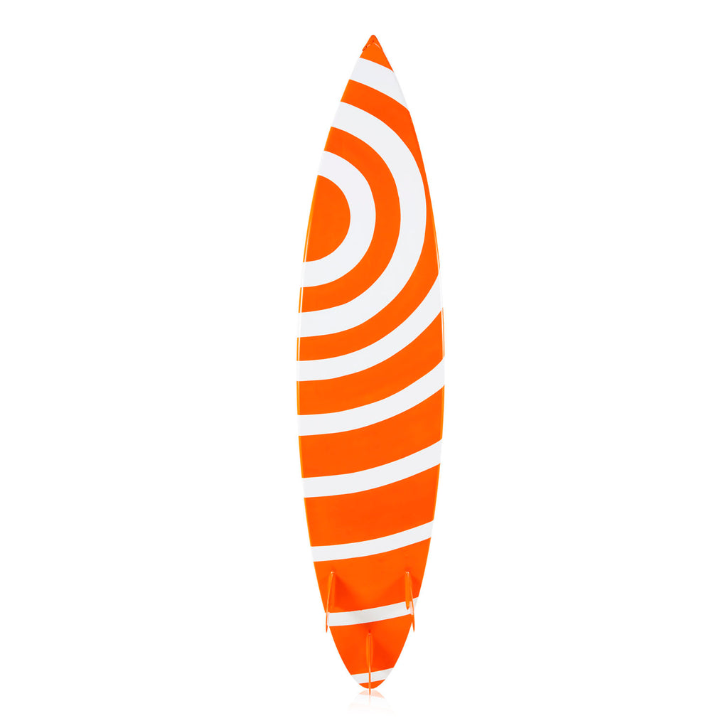 Orange Wave Pattern Surfboard