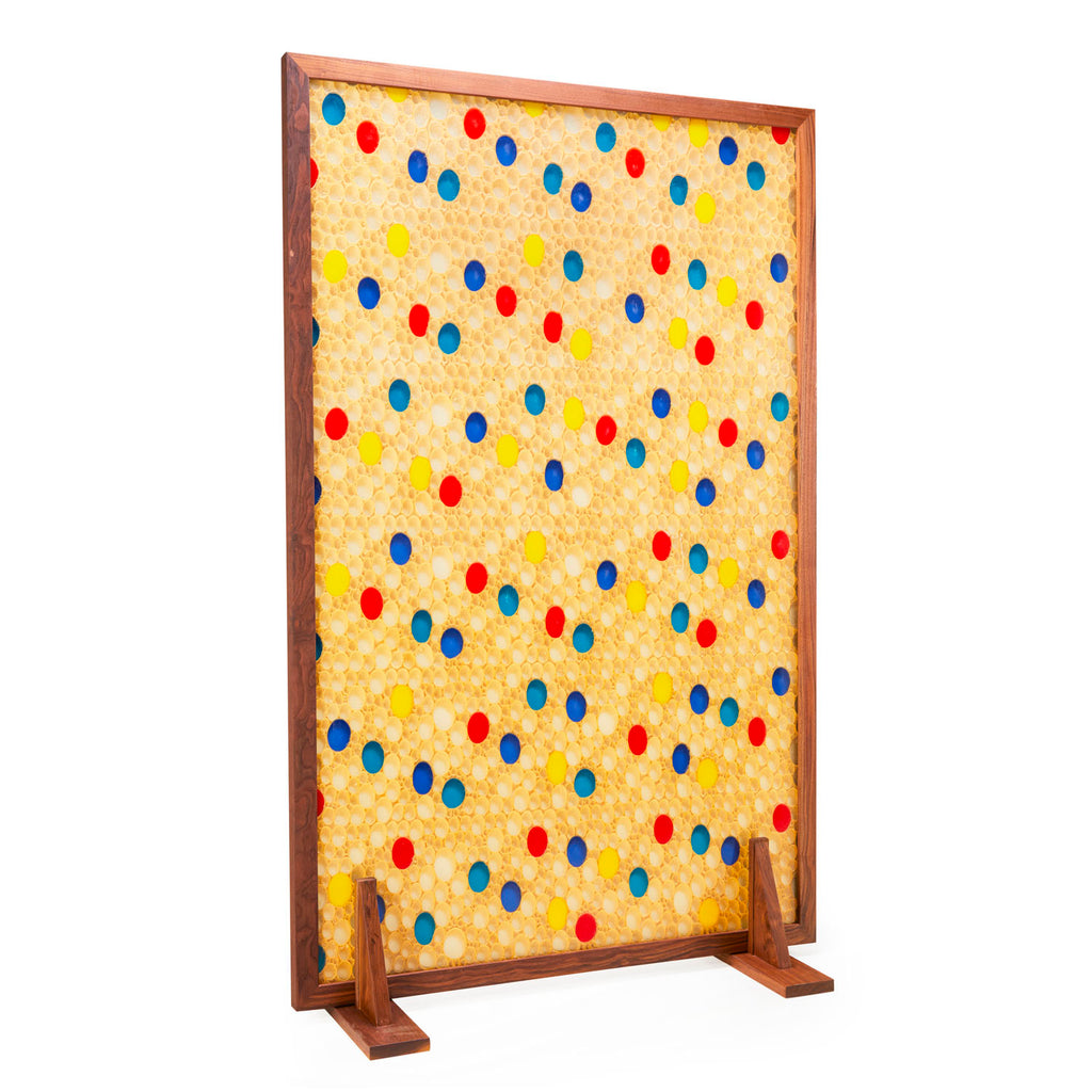 Blue and Red Dot Room Divider