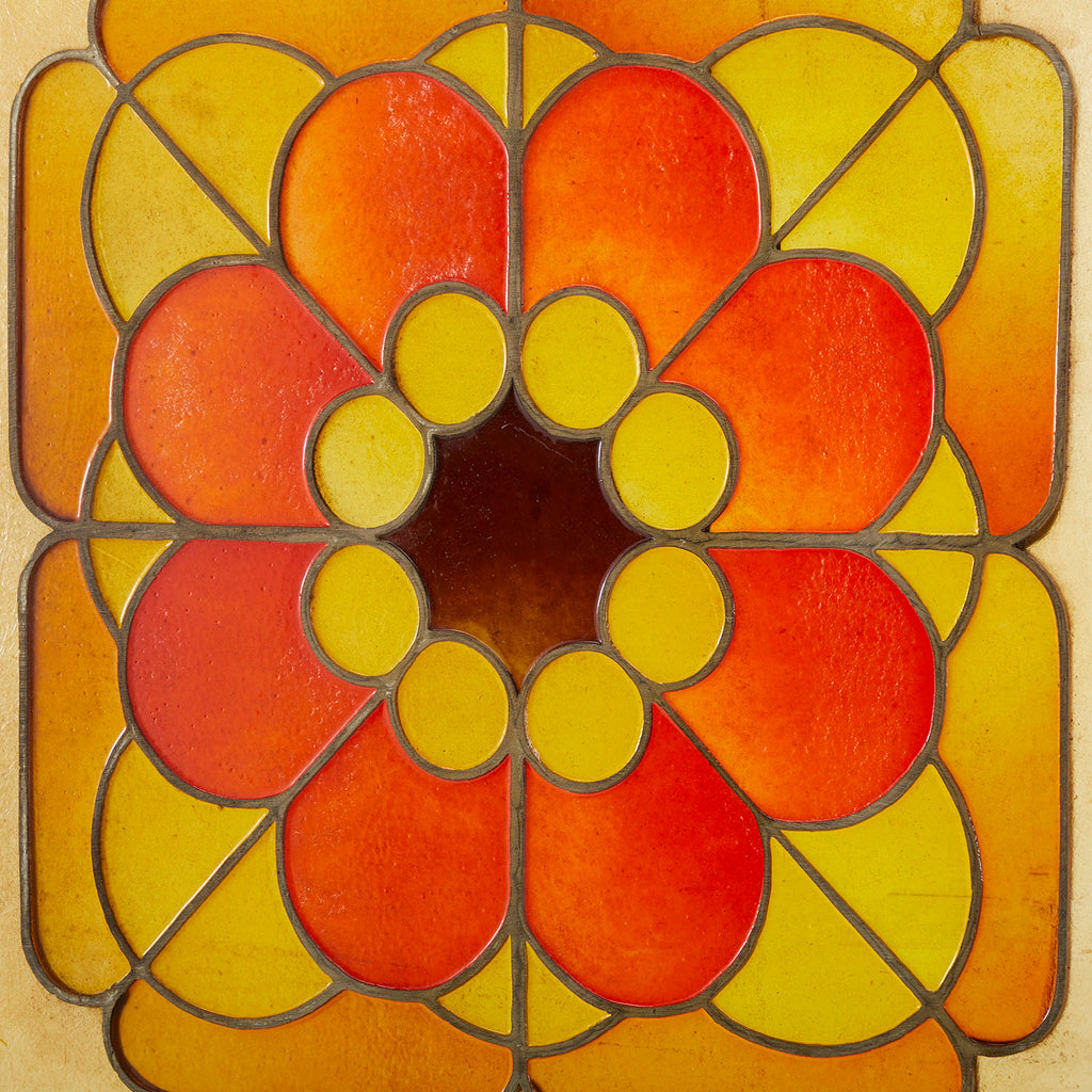 Orange and Yellow Stained Glass Room Divider