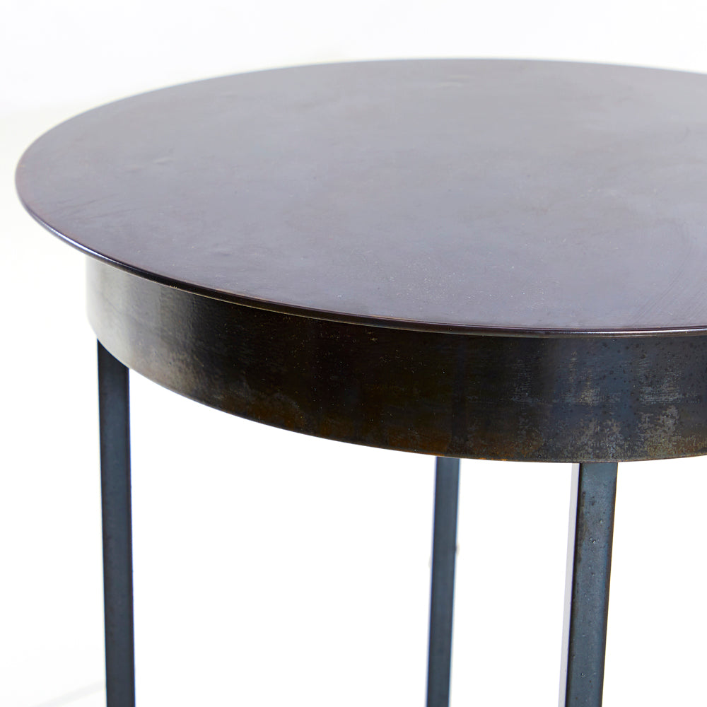 Black Steel Side Table - Circle