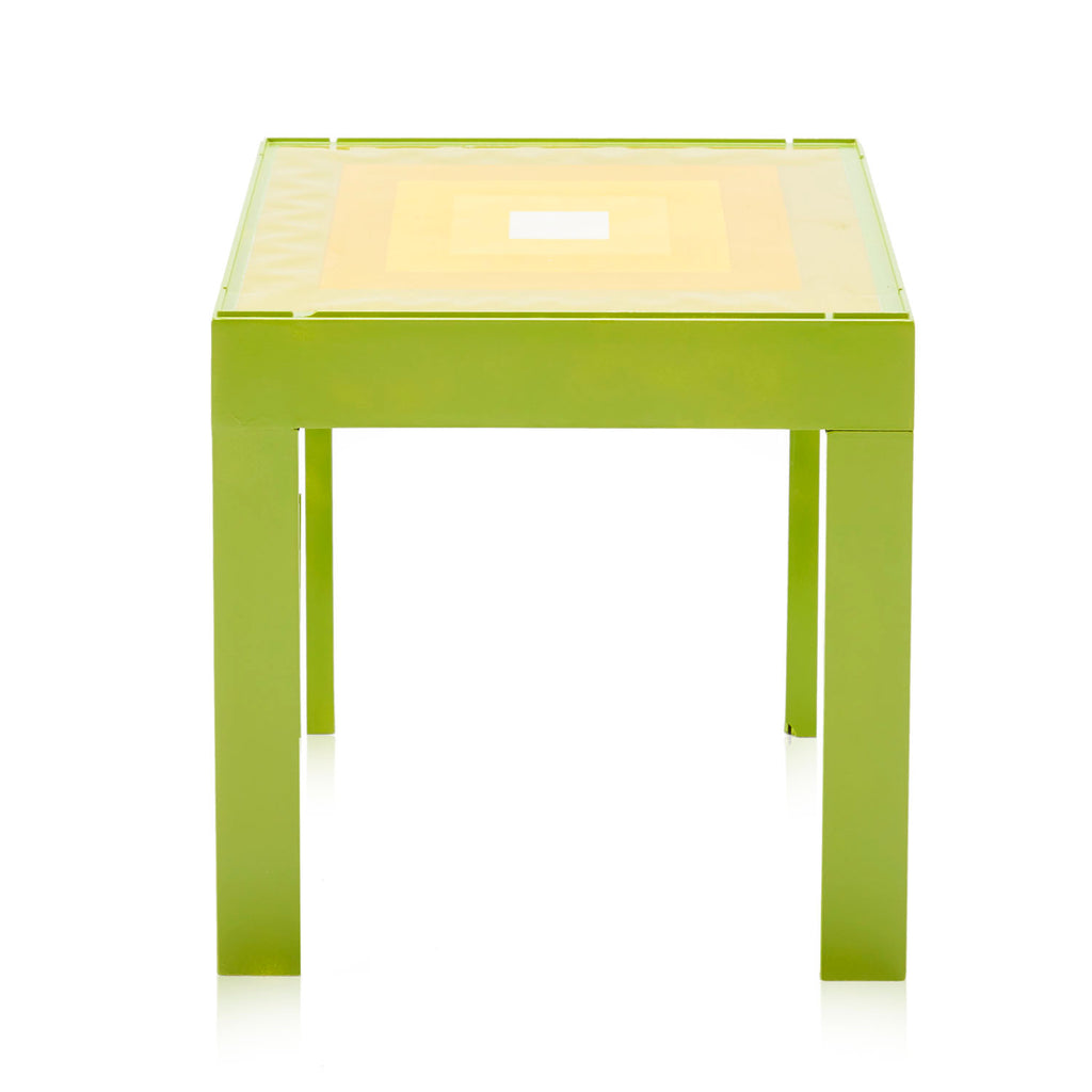 Green & Yellow Square Side Table
