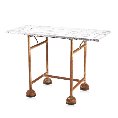 White & Rust Industrial Bar Table