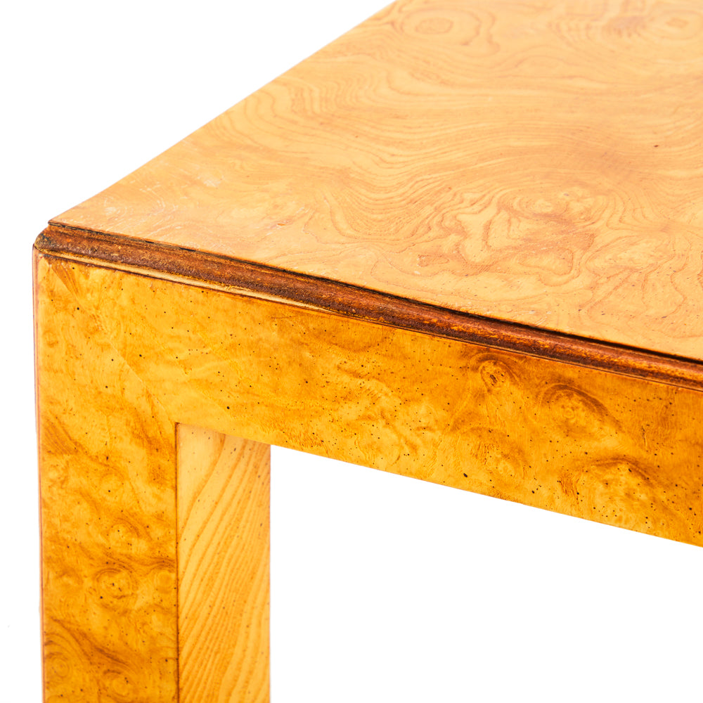 Small Burl Wood Square Dining Table