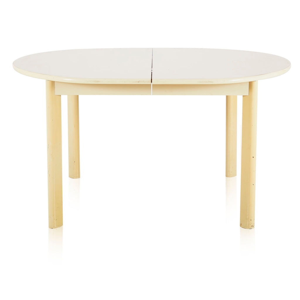 Off-White Lacquer Oval Dining Table