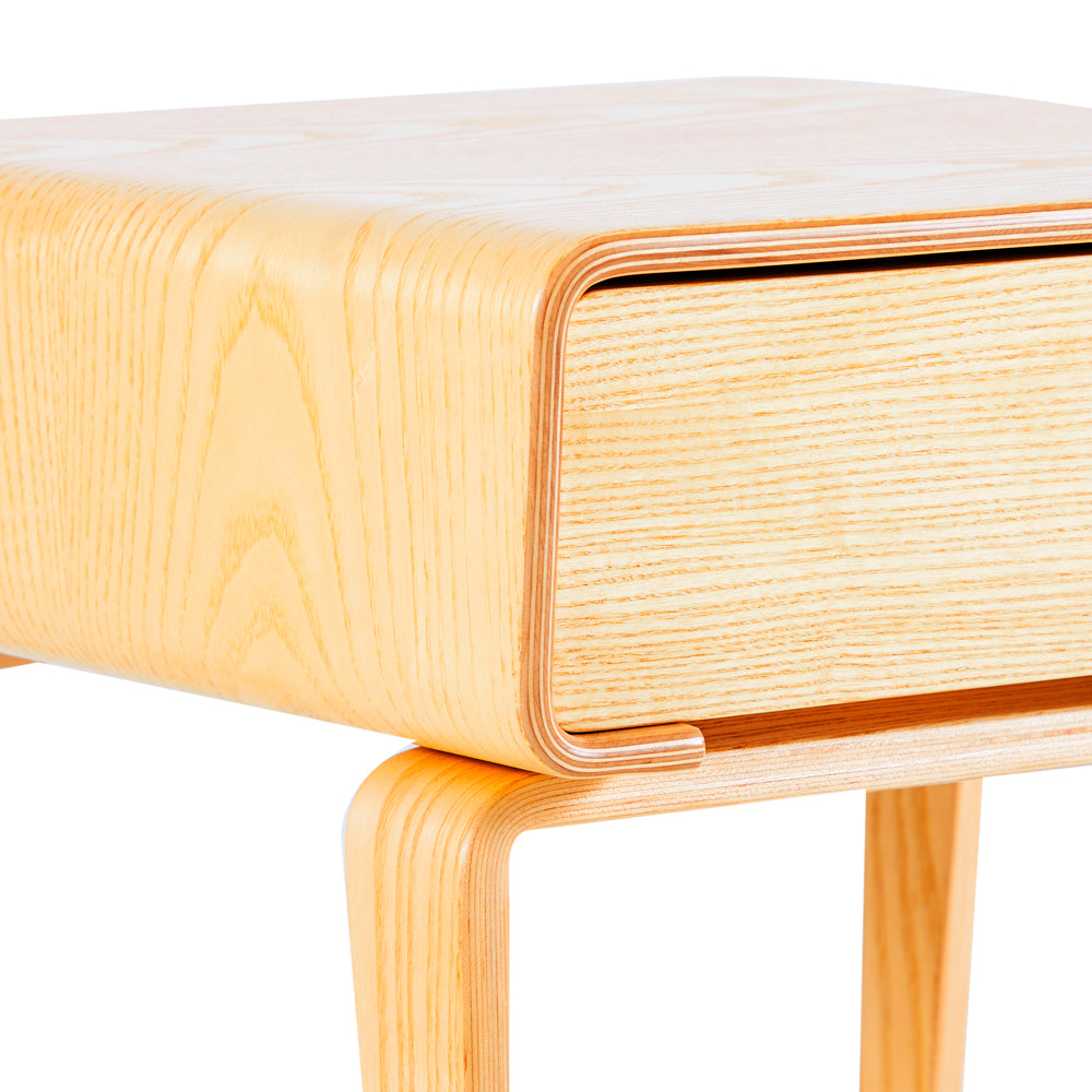 Smooth Light Wood Bedside Table