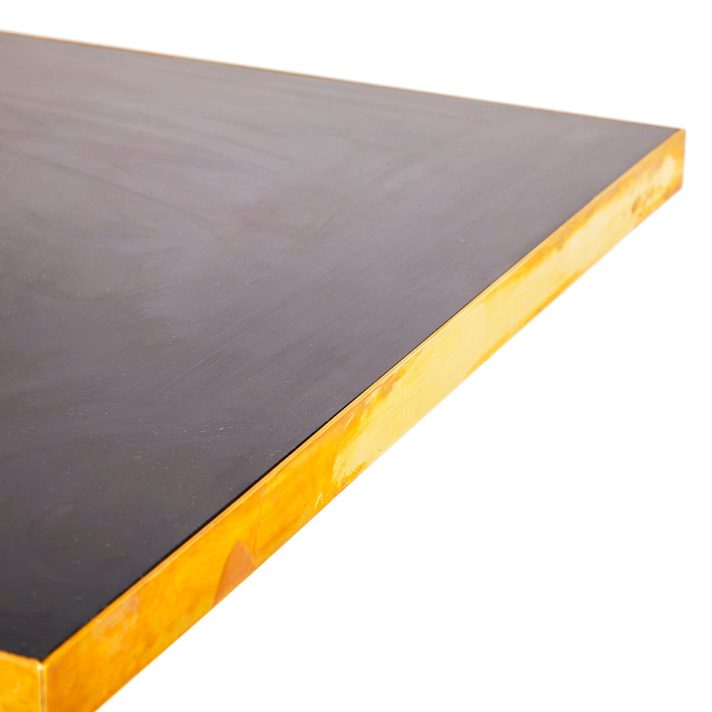 Square Black Gold Pedestal Dining Table