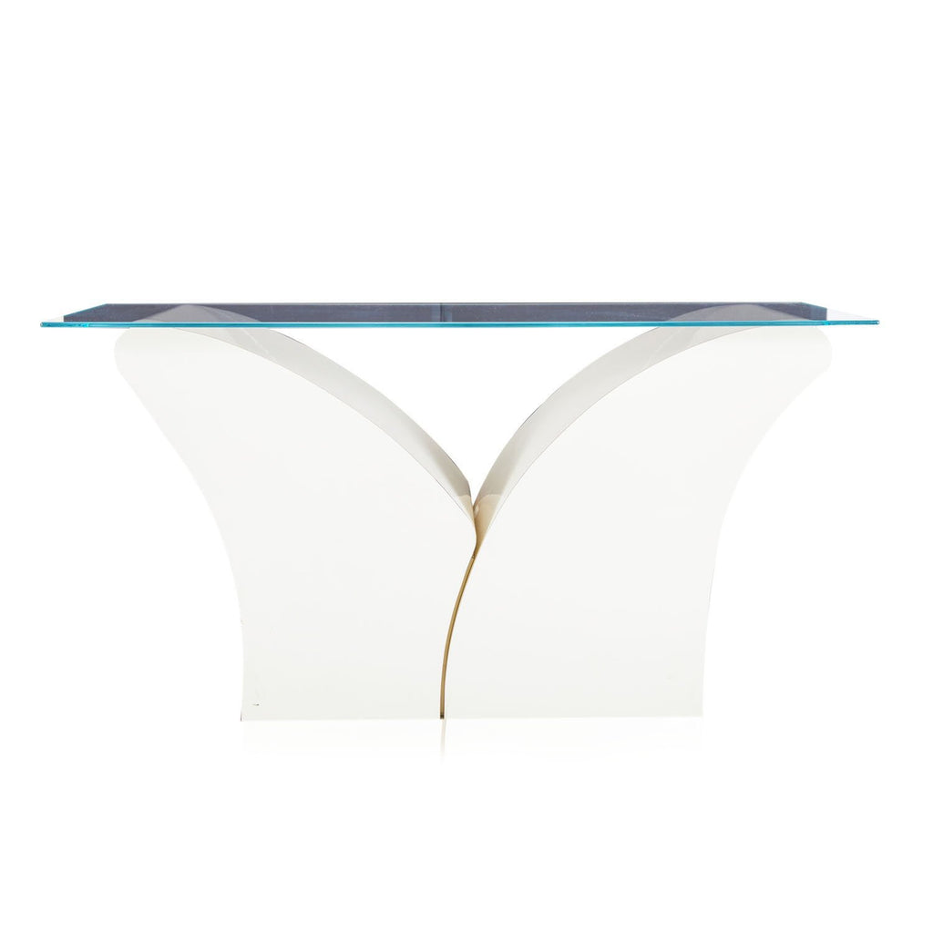 White Abstract Console Table