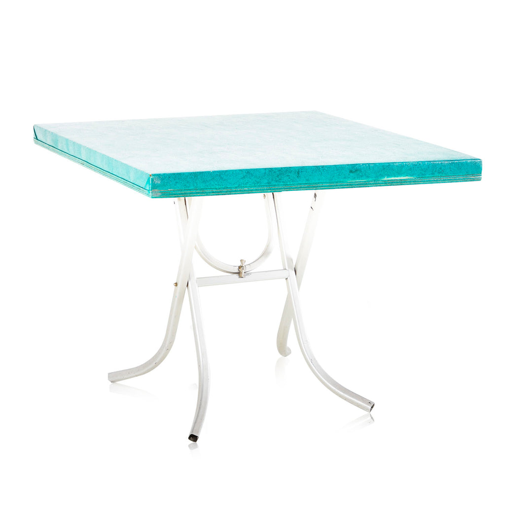 Turquoise & Metal Poker Table