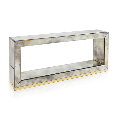 Silver & Grey Mirrored Rectangle Console Table