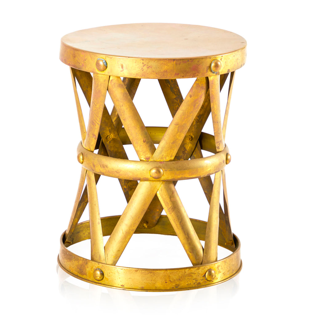 Gold Drum End Table