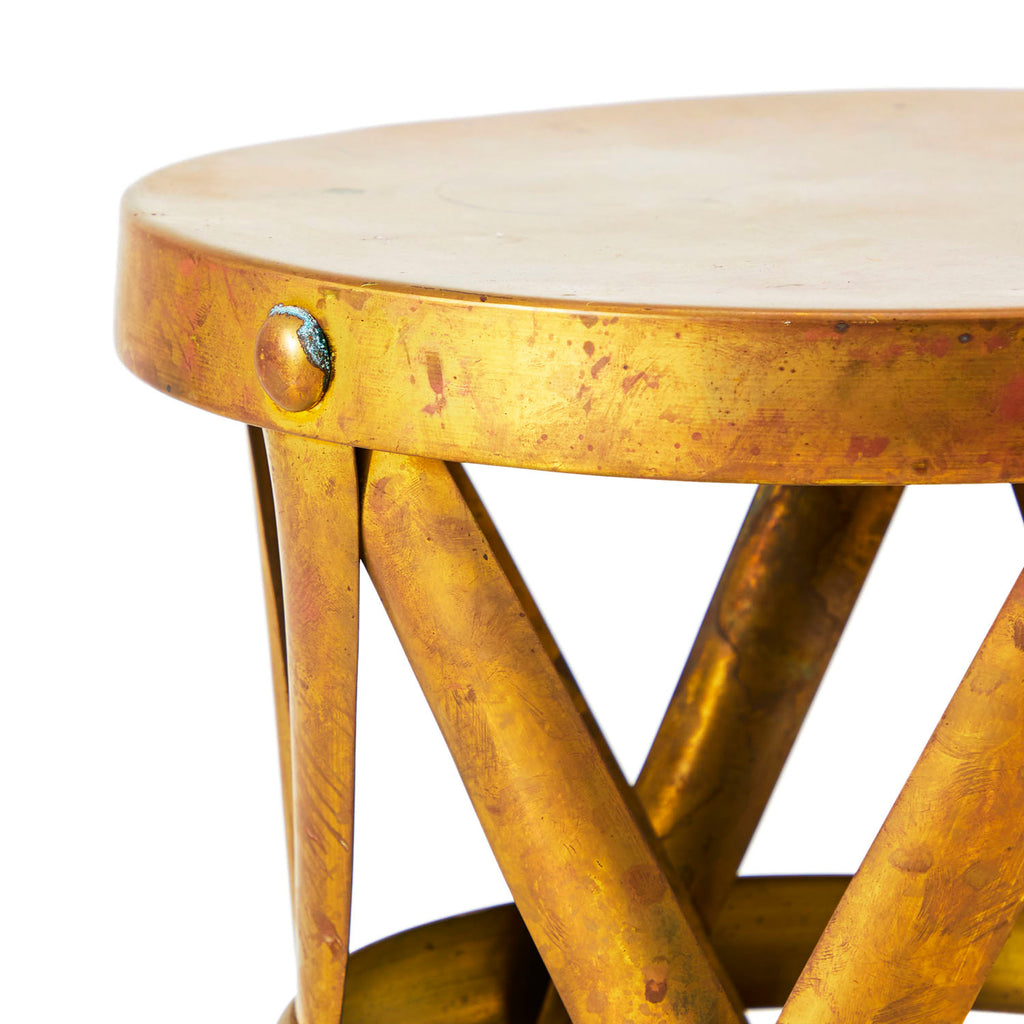 Gold Drum End Table