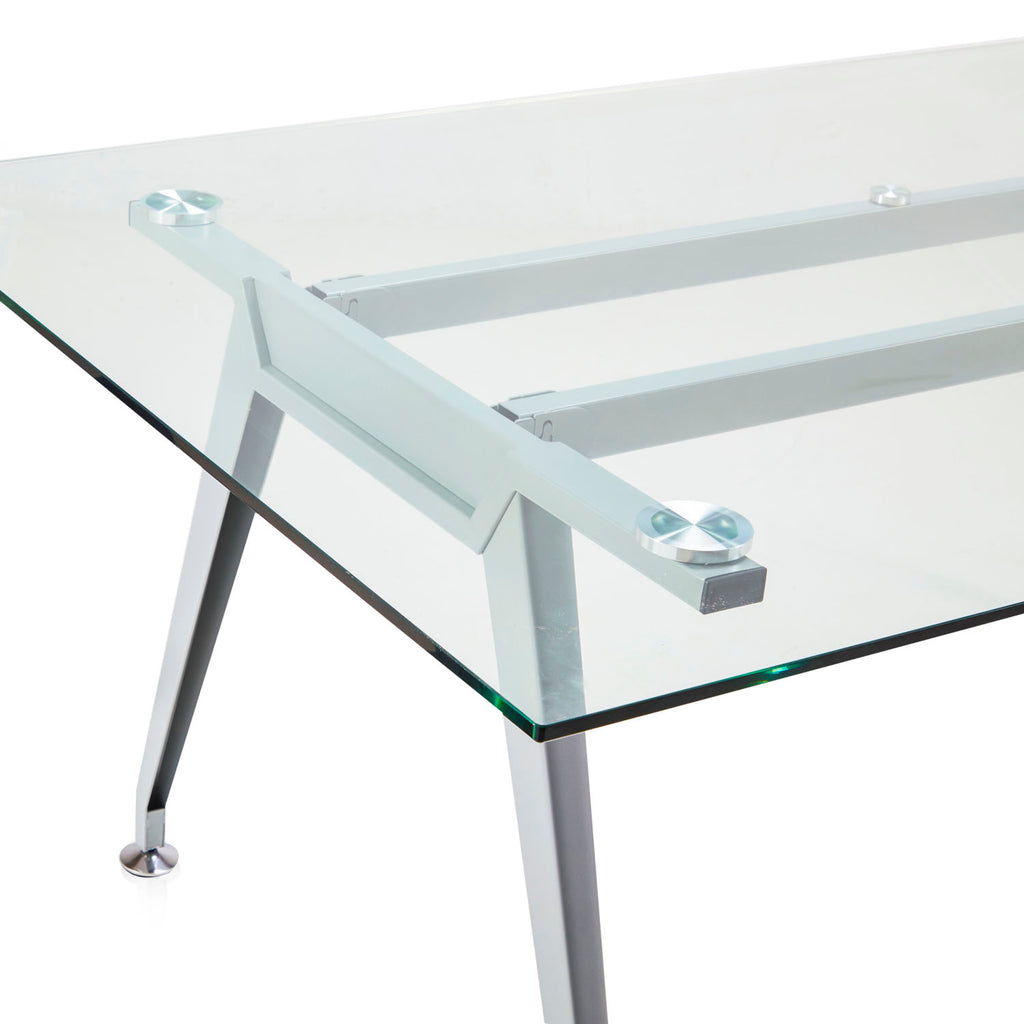 Rectangular Glass Top Conference Table