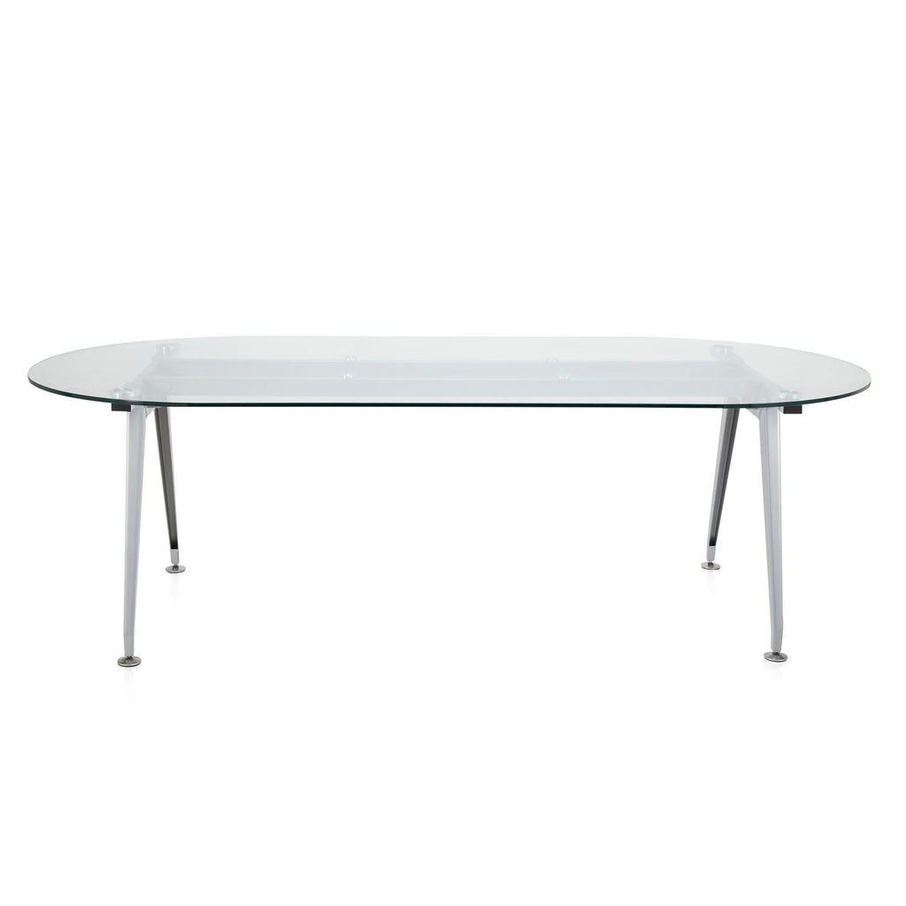 Oval Glass Top Conference Table