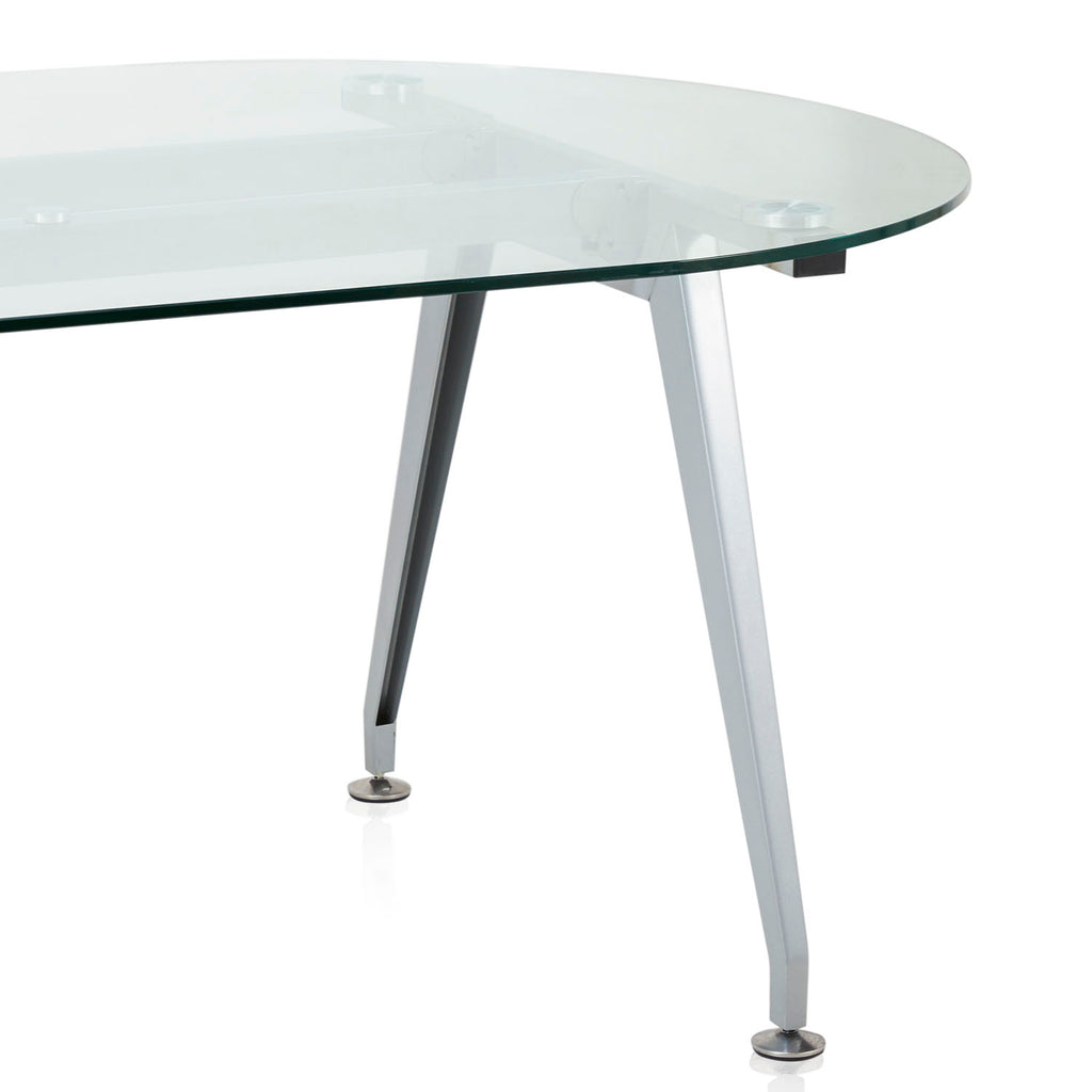 Oval Glass Top Conference Table